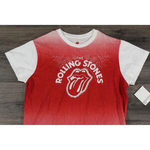 NWT Vintage‎ Rolling Stones Graphic T-Shirt Official Licensed Band Tee Red White